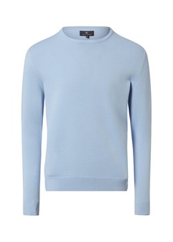 Nils Sundström Męski sweter z dzianiny Mężczyźni Bawełna jasnoniebieski jednolity ze sklepu vangraaf w kategorii Swetry męskie - zdjęcie 188006284