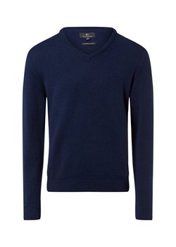 Nils Sundström Męski sweter z dzianiny Mężczyźni Bawełna indygo marmurkowy ze sklepu vangraaf w kategorii Swetry męskie - zdjęcie 188006292