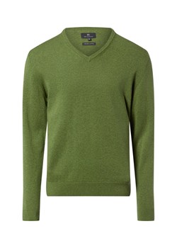 Nils Sundström Męski sweter z dzianiny Mężczyźni Bawełna groszkowy marmurkowy ze sklepu vangraaf w kategorii Swetry męskie - zdjęcie 188006300