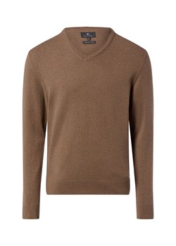 Nils Sundström Męski sweter z dzianiny Mężczyźni Bawełna taupe marmurkowy ze sklepu vangraaf w kategorii Swetry męskie - zdjęcie 188006301