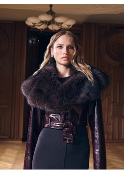 Mohito - Kurtka z futerkiem - ciemny fiolet ze sklepu Mohito w kategorii Kurtki damskie - zdjęcie 188006482