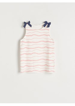 Reserved - Bluzka z kokardami - złamana biel ze sklepu Reserved w kategorii Bluzki dziewczęce - zdjęcie 188006932