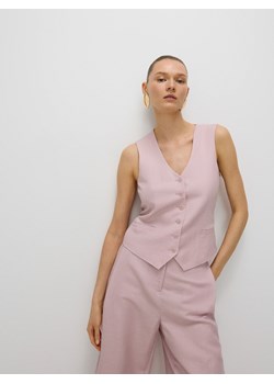 Reserved - Kamizelka z lnem i wiskozą - brudny róż ze sklepu Reserved w kategorii Kamizelki damskie - zdjęcie 188006972