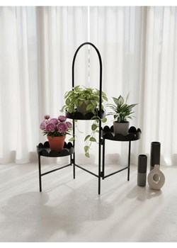 Sinsay - Regulowany trzypoziomowy kwietnik z żelaza z ozdobnym brzegiem - czarny ze sklepu Sinsay w kategorii Donice i kwietniki ogrodowe - zdjęcie 188007593