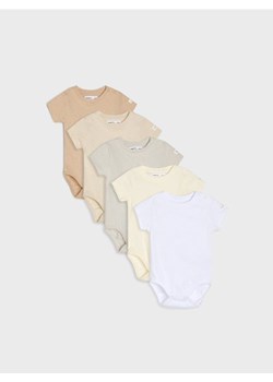Sinsay - Bawełniane body 5 pack - kremowy ze sklepu Sinsay w kategorii Body niemowlęce - zdjęcie 188007601