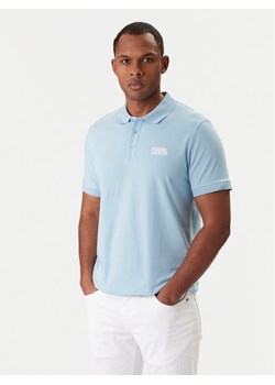 KARL LAGERFELD Polo 745780 561235 Błękitny Regular Fit ze sklepu MODIVO w kategorii T-shirty męskie - zdjęcie 188007750