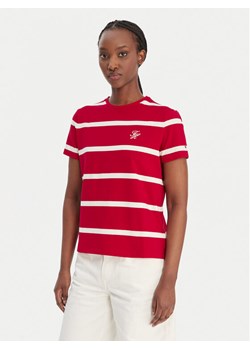 Tommy Hilfiger T-Shirt Script WW0WW47809 Czerwony Regular Fit ze sklepu MODIVO w kategorii Bluzki damskie - zdjęcie 188007784