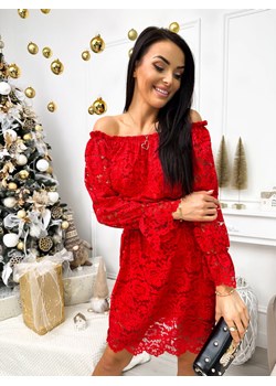 Czerwona Koronkowa Hiszpanka ze sklepu ModnaKiecka.pl w kategorii Sukienki - zdjęcie 188008360