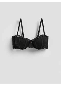 Reserved - Biustonosz balkonetka z koronką - czarny ze sklepu Reserved w kategorii Biustonosze - zdjęcie 188008774