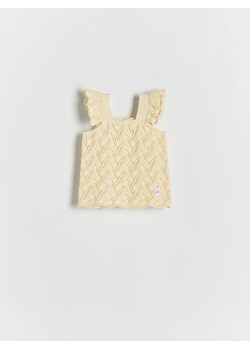 Reserved - Dzianinowy top na ramiączkach - żółty ze sklepu Reserved w kategorii Koszulki niemowlęce - zdjęcie 188008884