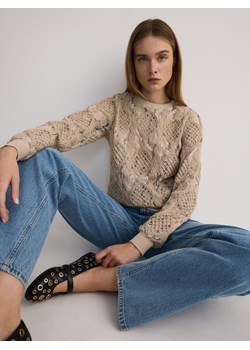 Reserved - Bluzka z haftem - beżowy ze sklepu Reserved w kategorii Bluzki damskie - zdjęcie 188008902