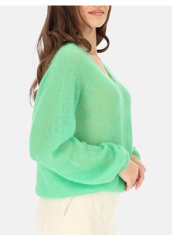 Zielony sweter damski moherowy z dekoltem V L’AF Rey ze sklepu Eye For Fashion w kategorii Swetry damskie - zdjęcie 188009870
