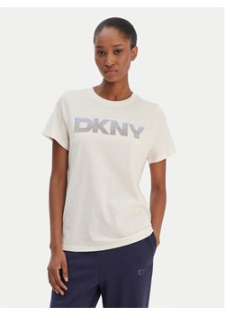 DKNY Sport T-Shirt DP6T1557 Écru Relaxed Fit ze sklepu MODIVO w kategorii Bluzki damskie - zdjęcie 188013551