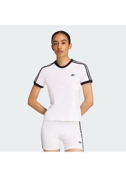 adidas T-Shirt 3-Stripes KD3683 Biały Slim Fit ze sklepu MODIVO w kategorii Bluzki damskie - zdjęcie 188013572