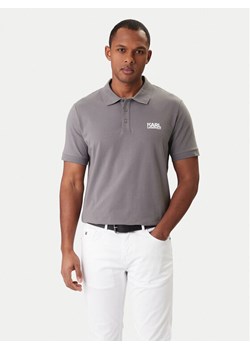 KARL LAGERFELD Polo 745780 561235 Szary Regular Fit ze sklepu MODIVO w kategorii T-shirty męskie - zdjęcie 188015420
