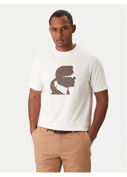 KARL LAGERFELD T-Shirt 755055 561221 Écru Regular Fit ze sklepu MODIVO w kategorii T-shirty męskie - zdjęcie 188015461