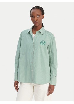 Tommy Hilfiger Koszula WW0WW48190 Zielony Regular Fit ze sklepu MODIVO w kategorii Koszule damskie - zdjęcie 188015502