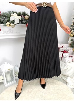 Czarna Połyskująca Plisowana Spódnica ze sklepu ModnaKiecka.pl w kategorii Spódnice - zdjęcie 188016100