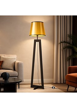 Drewniana lampa podłogowa w złotym kolorze KOS MIRROR ze sklepu Lysne w kategorii Lampy podłogowe - zdjęcie 188017000