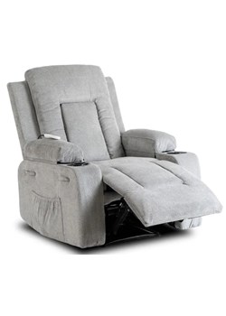 Szary masujący fotel wypoczynkowy do salonu - Bergos 4X ze sklepu Edinos.pl w kategorii Fotele - zdjęcie 188017310