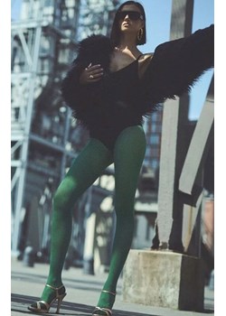 Żakardowe rajstopy z efektem siateczki zielone Galia 80 DEN, Kolor zielony, Rozmiar 2, Gabriella ze sklepu Primodo w kategorii Rajstopy - zdjęcie 188017570