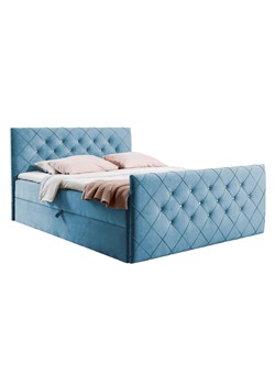 Niebieskie pikowane łóżko welurowe 5 rozmiarów A5-N67 ze sklepu Edinos.pl w kategorii Łóżka i materace - zdjęcie 188018070