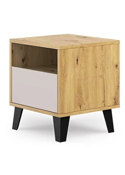 Szafka nocna na czarnych nóżkach dąb artisan + kaszmir L6-G36 ze sklepu Edinos.pl w kategorii Stoliki i szafki nocne - zdjęcie 188018084