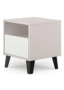 Skandynawski stolik nocny na czarnych nóżkach kaszmir + biały K8-Z49 ze sklepu Edinos.pl w kategorii Stoliki i szafki nocne - zdjęcie 188018103