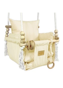 Drewniana huśtawka edukacyjna dla dziecka ecru H1-C19 ze sklepu Edinos.pl w kategorii Pokój dziecięcy - zdjęcie 188018133