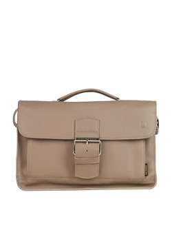 beżowa torba skórzana Boston na ramię i do ręki ze sklepu Słoń Torbalski w kategorii Listonoszki - zdjęcie 188019352