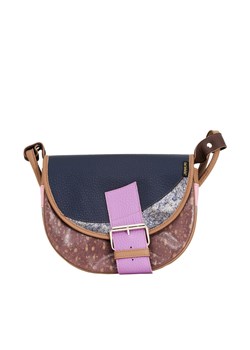 brązowo granatowa torebka damska skórzana Freshman Mini na ramię li ze sklepu Słoń Torbalski w kategorii Listonoszki - zdjęcie 188019354