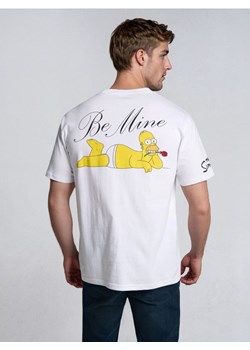 Sinsay - Bawełniana koszulka z nadrukiem na plecach The Simpsons - biały ze sklepu Sinsay w kategorii T-shirty męskie - zdjęcie 188020382