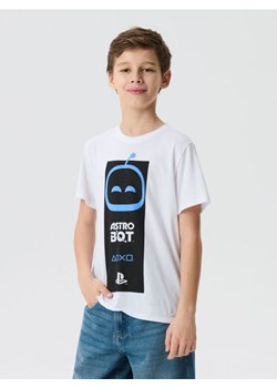 Sinsay - Bawełniana koszulka z nadrukiem PlayStation - biały ze sklepu Sinsay w kategorii T-shirty chłopięce - zdjęcie 188020444