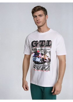 Sinsay - Bawełniana koszulka z nadrukiem Volkswagen - biały ze sklepu Sinsay w kategorii T-shirty męskie - zdjęcie 188020463