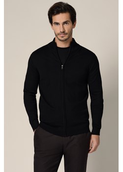 Sweter Czarny Rozpinany z Wiskozą Riki ze sklepu Lancerto S.A. w kategorii Swetry męskie - zdjęcie 188020780