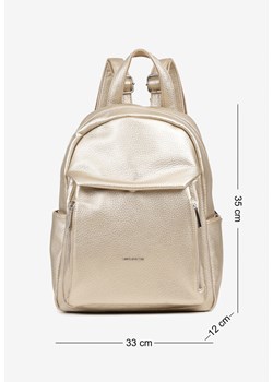 Złoty Plecak z Ozdobnym Napisem Niluvisa ze sklepu born2be.pl w kategorii Plecaki - zdjęcie 188020850