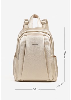 Złoty Miejski Plecak z Dodatkowym Suwakami Nalimelle ze sklepu born2be.pl w kategorii Plecaki - zdjęcie 188020853