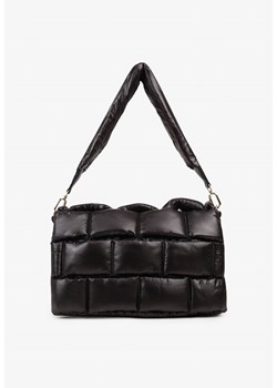 Czarna Torebka na Ramię Ozdobiona Pikowaniem z Efektem 3D Narriva ze sklepu born2be.pl w kategorii Listonoszki - zdjęcie 188021023