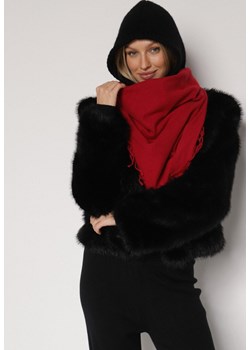 Czerwony Gładki Szalik z Frędzlami Vetiela ze sklepu born2be.pl w kategorii Szaliki i chusty damskie - zdjęcie 188021683