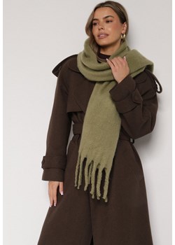 Ciemnobeżowy Szalik z Ozdobnymi Frędzlami Esariana ze sklepu born2be.pl w kategorii Szaliki i chusty damskie - zdjęcie 188022121