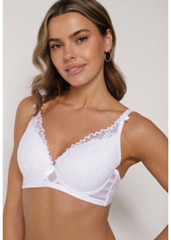 Biały Biustonosz Koronkowy z Kokardkami  Themikaia ze sklepu born2be.pl w kategorii Biustonosze - zdjęcie 188022342