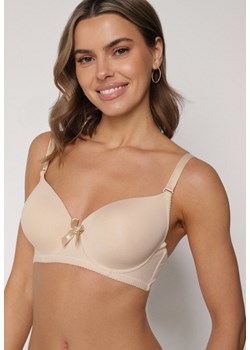 Beżowy Gładki Biustonosz Zdobiony Kokardką Ocerien ze sklepu born2be.pl w kategorii Biustonosze - zdjęcie 188022503