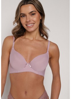 Fioletowy Klasyczny Biustonosz o Gładkim Wykończeniu Lamisa ze sklepu born2be.pl w kategorii Biustonosze - zdjęcie 188022622