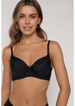 Czarny Klasyczny Biustonosz o Gładkim Wykończeniu Lamisa ze sklepu born2be.pl w kategorii Biustonosze - zdjęcie 188022664