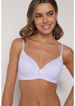 Biały Klasyczny Biustonosz o Gładkim Wykończeniu z Kokardką Adothyia ze sklepu born2be.pl w kategorii Biustonosze - zdjęcie 188022671