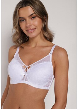 Biały Koronkowy Biustonosz Ozdobiony Cyrkoniowym Sercem Galirope ze sklepu born2be.pl w kategorii Biustonosze - zdjęcie 188023042