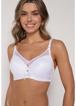 Biały Biustonosz z Koronką i Transparentną Wstawką Heliphine ze sklepu born2be.pl w kategorii Biustonosze - zdjęcie 188023063
