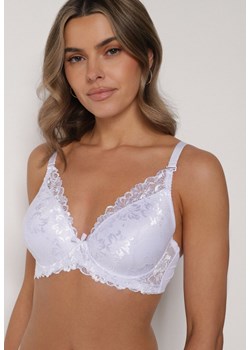 Biały Klasyczny Biustonosz Zdobiony Koronką Idarodia ze sklepu born2be.pl w kategorii Biustonosze - zdjęcie 188023231