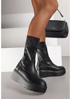 Czarne Botki na Platformie Vices Typu Grunge Anerriva ze sklepu born2be.pl w kategorii Botki - zdjęcie 188023684