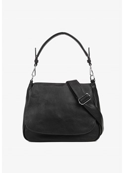 Czarna Torebka z Klapą w Stylu Listonoszki z Paskiem i Rączką Malurelle ze sklepu renee.pl w kategorii Listonoszki - zdjęcie 188024084